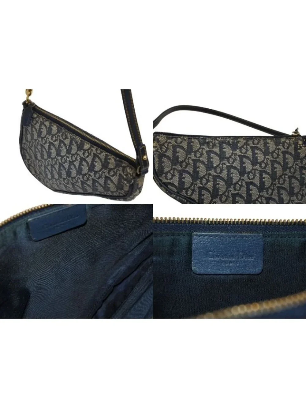 Dior Saddle Pouch MC Navy Trotter Pattern Galliano